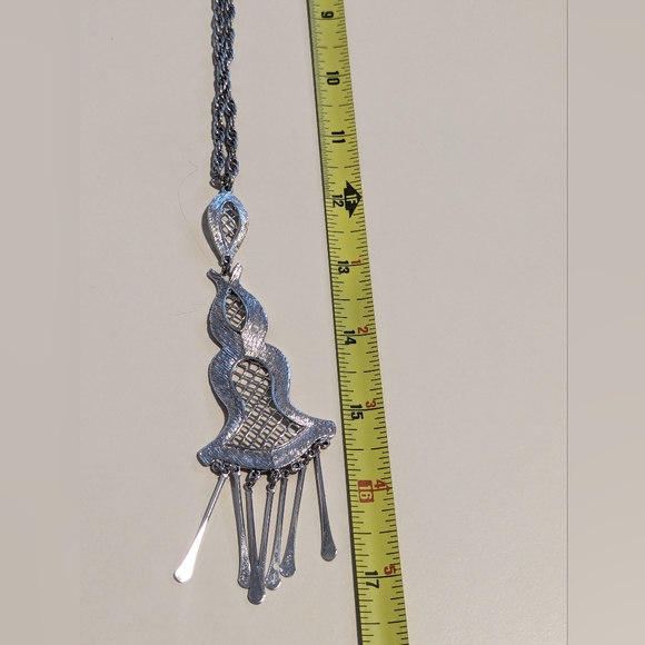 Vintage Vendome Silver Tone Tassel Necklace - Picture 4 of 5